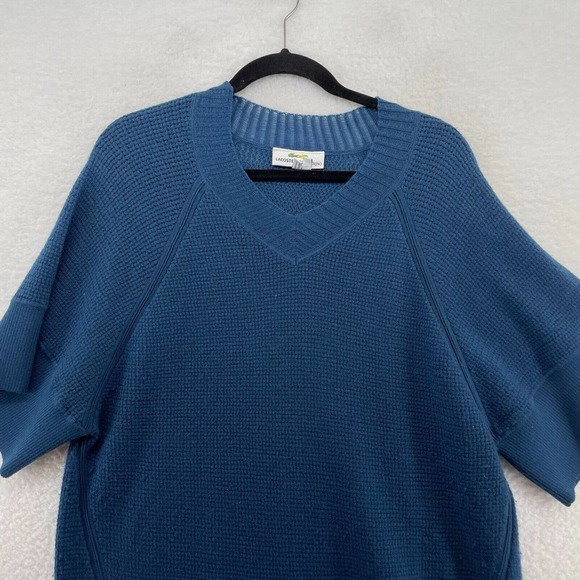 Lacoste + Malandrino Womens tunic size Large Wool cashmere blend knit Blue soft - Picture 2 of 8